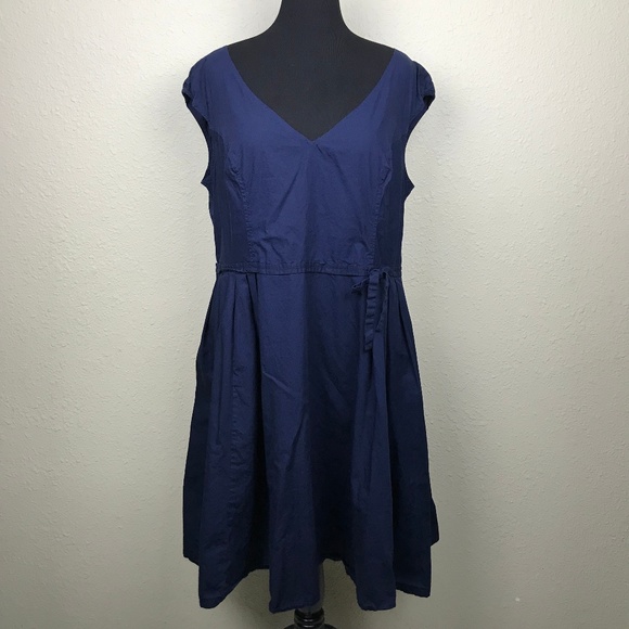 eshakti Dresses & Skirts - EShakti Navy Full Skirt Sleeveless Dress 3X